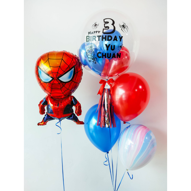 0212 定制 泡泡 氣球花束 spiderman 主題 (klang valley delivery only)