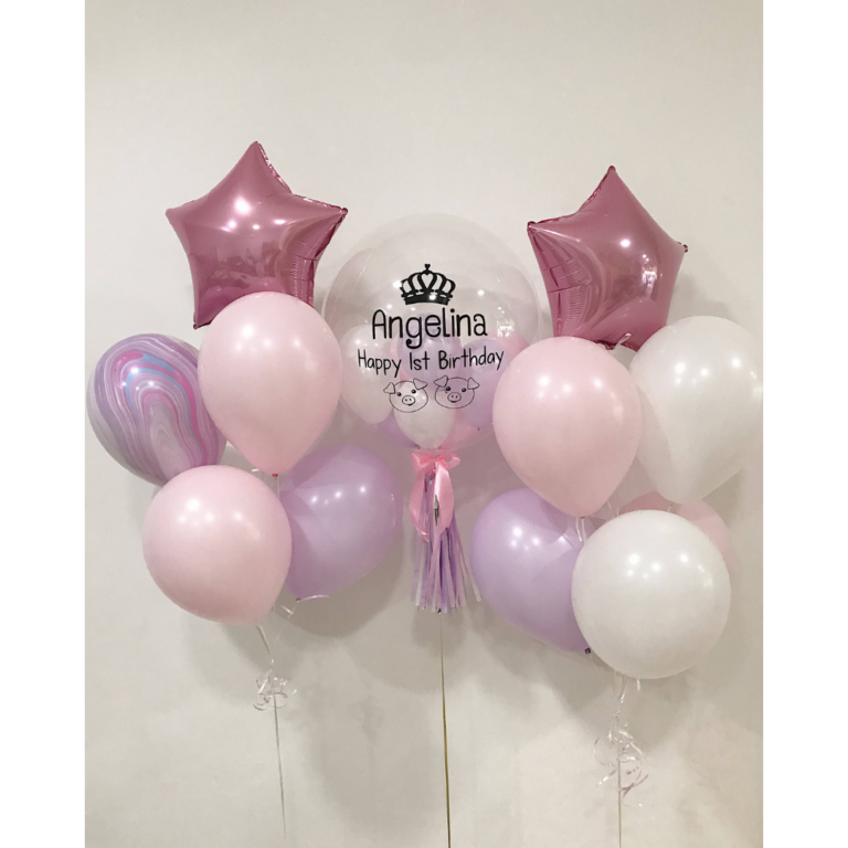 0222 優質 24 定制 泡泡氣球 套裝 (粉彩 粉紅色 紫色 系列) (粉紅色)