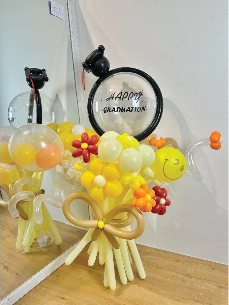 0332 氣球 花 花束 畢業 smiley face (klang valley delivery)