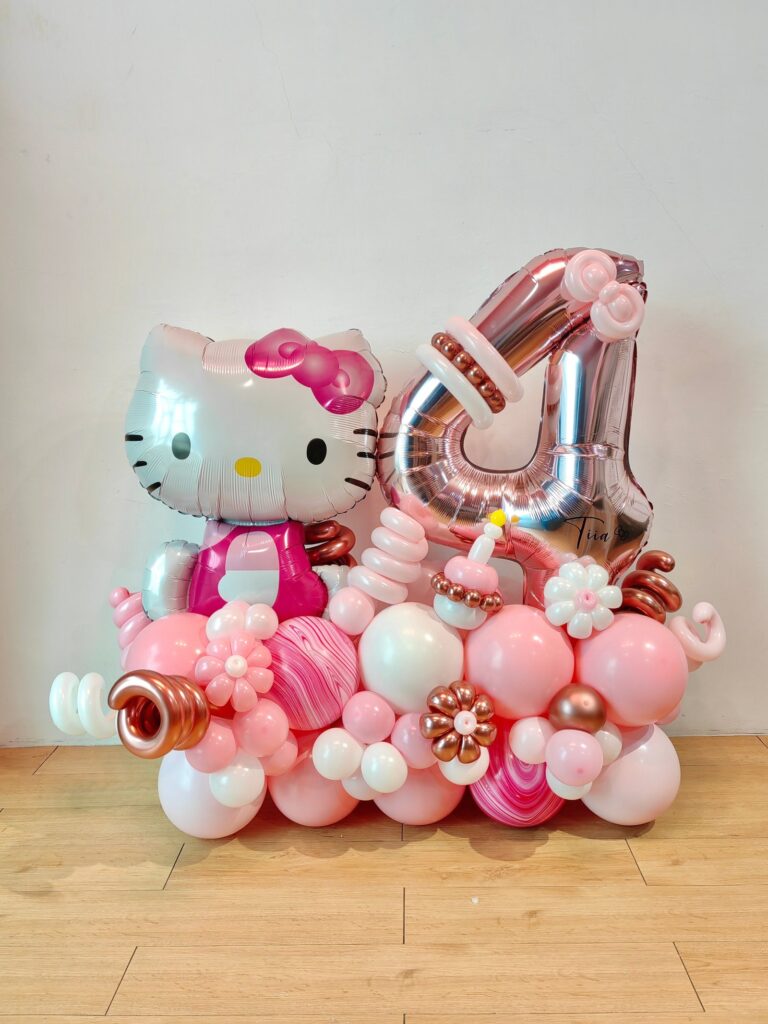 0389 簡約 h kitty 主題 氣球 霓虹燈 (klang valley delivery)
