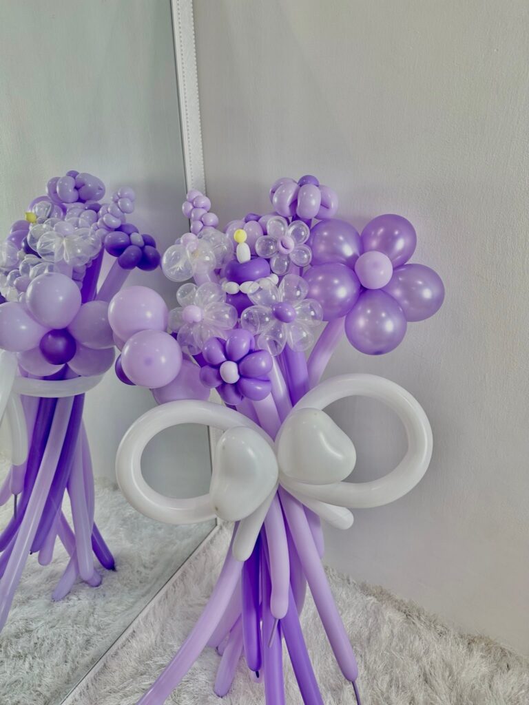 0404 氣球 花 花束 豪華 - 紫色 cake 系列 [klang valley delivery only] (紫色)