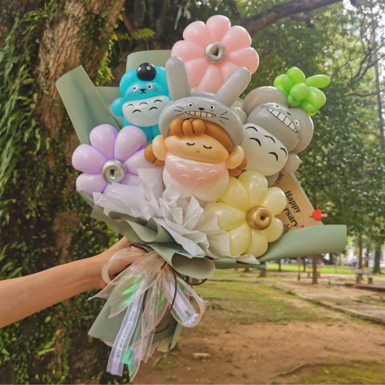0486 氣球 花 花束 ch寸illa 主題 花束 (klang delivery only)