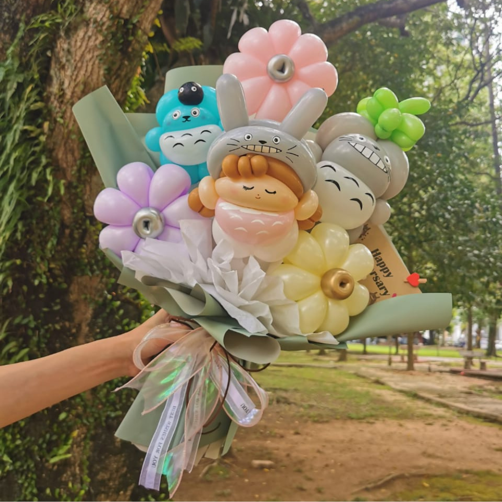 0486 氣球 花 花束 ch寸illa 主題 花束 (klang delivery only)