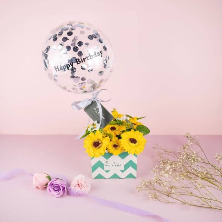 0567 sunshine 氣球 花 bloom 盒 (肥皂花) (penang delivery only)