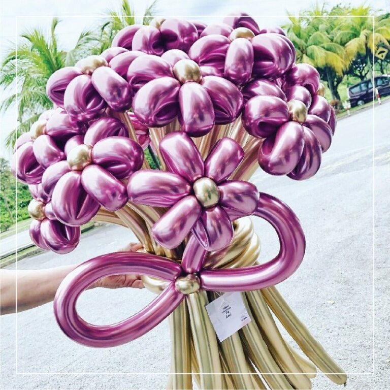 0652 標誌ature 氣球 花 花束 (reflex) #1 粉紅色 & 金色 (klang valley delivery only) (粉紅色)