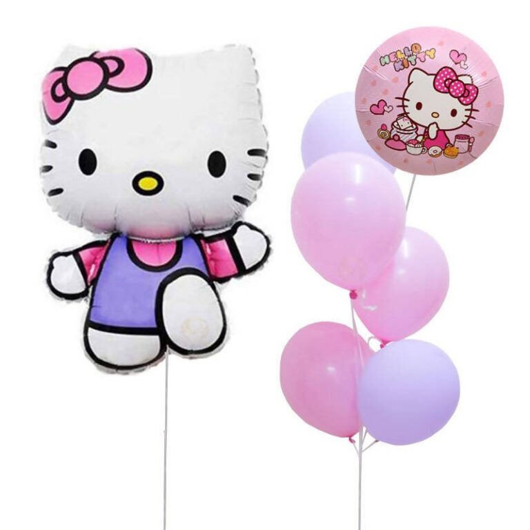 0769 紫色 Hello Kitty 乳膠 氣球花捆 (紫色)