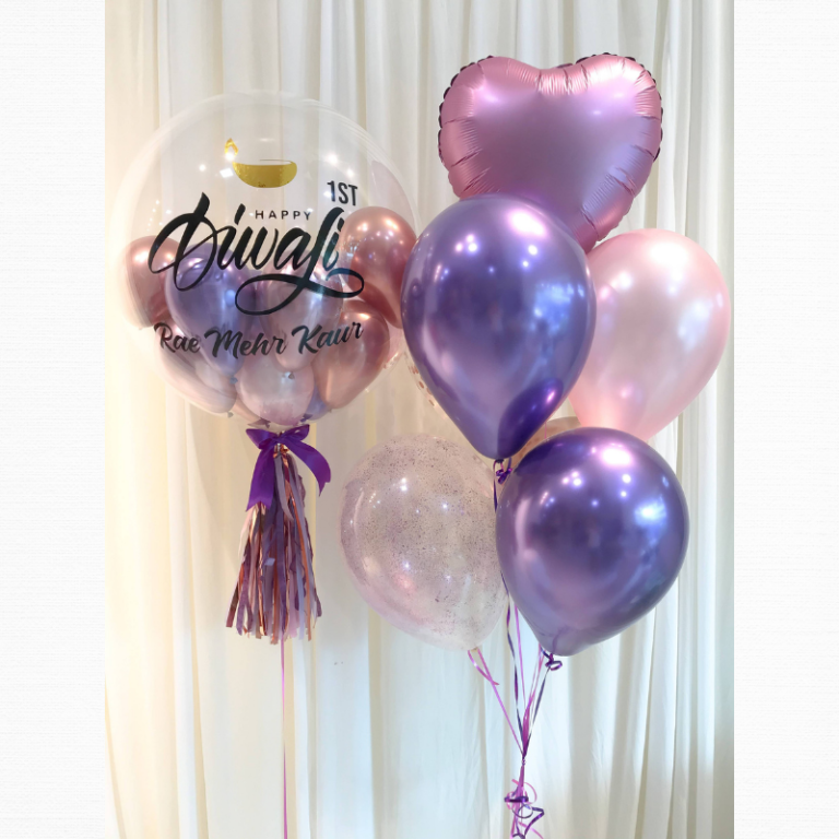 0844 24 定制 泡泡氣球 套裝 (金屬質感 紫色 粉紅色 系列) (粉紅色)