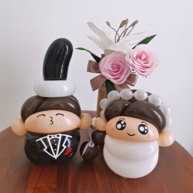 0960 Moet 香檳 and 婚禮 couple 氣球 (chibicoro 氣球 系列)